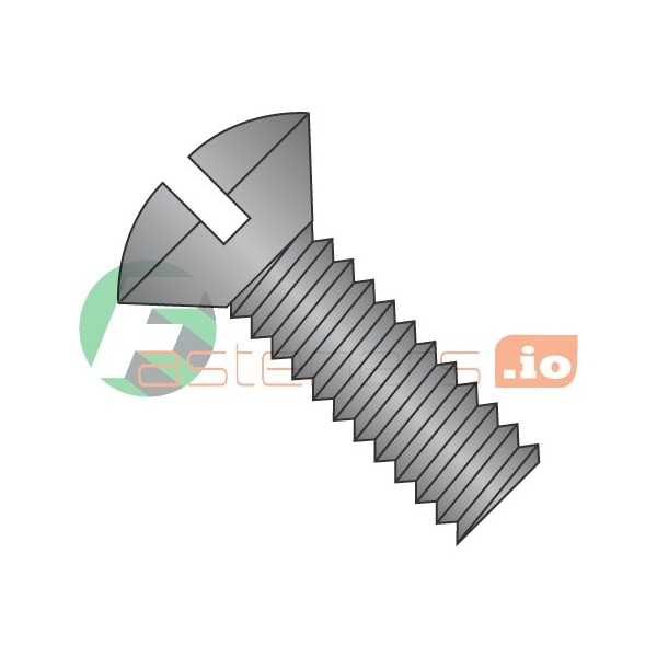 Newport Fasteners #6-32 x 3/4 in Slotted Oval Machine Screw, Black Oxide Steel, 10000 PK 233692 - main